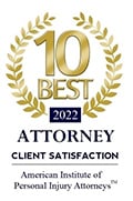 10 BEST ATTORNEY CLIENT SATISFACTION | 2022| AMERICAN INSTITUTE OF PERSONAL INJURY